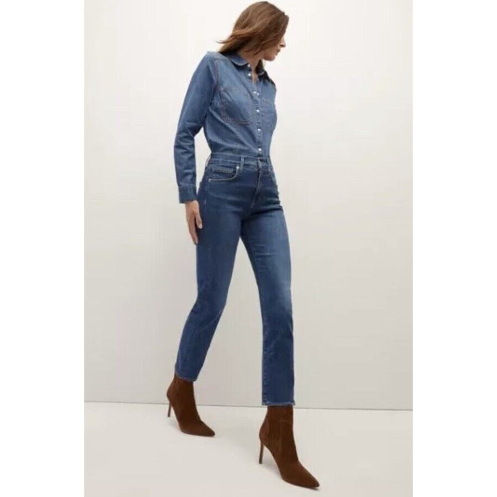 New Veronica Beard Ryleigh HIgh Rise Slim Straight Blue Jeans 24 NWT $268